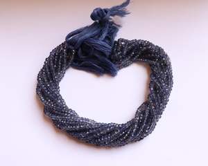 Cuentas facetadas de iolita AAA de 4-4.5 mm, cuentas de iolita facetadas de 13 pulgadas, cuentas sueltas de iolita natural para la fabricación de joyería. - Product Image 1