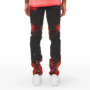 กางเกงยีนส์แฟชั่นสตรีทแวร์ผู้ชาย ผ้าฝ้ายน้ำหนักเบา ทรงเข้ารูป สีพื้น ใส่ได้ทั้งฤดูหนาวและฤดูร้อน - Product Image 4