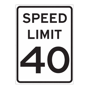 Panneau de signalisation routière pliable Brady « Limite de vitesse 40 » 24x18 pouces pour routes et zones de stationnement - Product Image 3