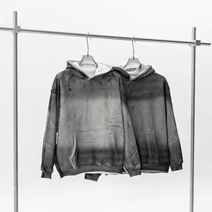 Sudadera con capucha de punto gofrado extragrande para hombre, de corte holgado, con cremallera, estampada y bordada a medida, para mayor comodidad en primavera. - Product Image 3