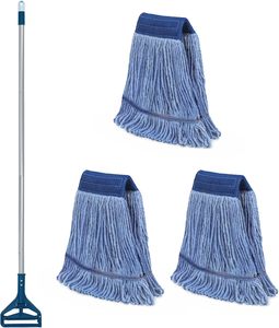 A&S Serpillère Commerciale Robuste Réutilisable en Coton Multi-Couches 250 Grammes avec Tête de Serpillère à Enfiler et Essorage, 4 Couleurs - Product Image 5