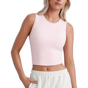 Débardeur court respirant pour femmes adultes, marque privée, vente en gros, best-seller, vêtements de sport pour femmes - Product Image 1