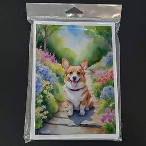 Corgi Spring PATH การ์ดอวยพร A7แปลกๆ, การ์ดเปล่า8ใบพร้อม5x7ขนาดซองจดหมาย - Product Image 3