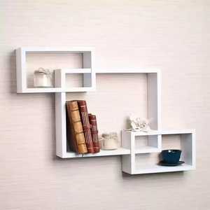 Set 6 Dark Wood Floating Wall <b>Shelves</b> Straight Solid Timber <b>Adjustable</b> Modern Flower Pot Holder Living Room - Product Image 2