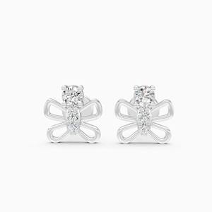 Boucles d'oreilles clous papillon en diamant de laboratoire de 0,19 ct, rondes, en or jaune, blanc et rose 9 carats - Product Image 2