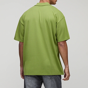 เสื้อยืดคอกว้างแขนสั้นผู้ชายรุ่นใหม่ ผ้าฝ้าย 100% ทรงหลวม แห้งเร็ว ผ้าถักเนื้อแน่น พิมพ์ลายแบบรีดร้อนตามสั่ง - Product Image 5