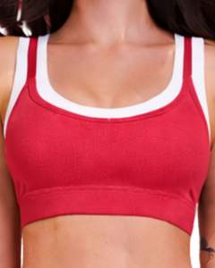 Customized Women Red <b>White</b> Contrast Sports Bra And Flare Pants <b>Set</b> High Waist Stretch Yoga Fitness <b>Gym</b> Wear Custom OEM Wholesale - Product Image 3