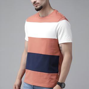 Camiseta Casual de Bloques de Color para Hombre, de Algodón, Manga Corta, Estilo Urbano, Transpirable, a la Moda, para Verano - Product Image 2