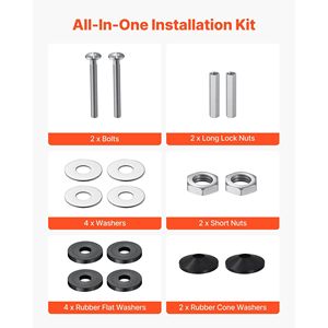 Kit di bulloni per sedile del water universale 2 pezzi per impieghi gravosi con dadi da bagno e servizi igienici - Product Image 6