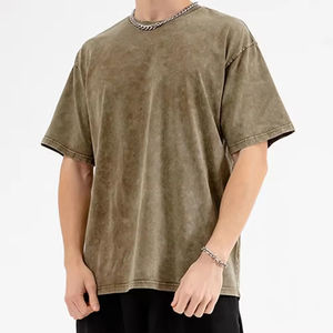 เสื้อยืดสตรีทแวร์ลายกราฟิกแบบฟอกสี ไซส์ใหญ่ เสื้อผ้าผู้ชาย เสื้อยืดคอกลมผู้ชาย ฟิตเนส วินเทจ โอเวอร์ไซส์ - Product Image 5