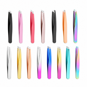 Pinzas de Cejas de Acero Inoxidable con Punta Puntiaguda, Diseño Duradero Multicolor - Product Image 1