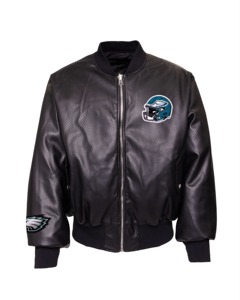 Chaqueta Bomber Reversible de Cuero For Philadelphia for X Collage - Resistente al Viento y Ecológica para un Estilo Urbano - Product Image 1