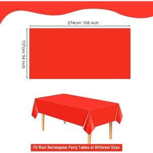 137 X 274cm <b>Disposable</b> Plastic <b>Tablecloth</b> Rectangle Metallic Party Faux Foil Cover for Birthday Wedding and Christmas - Product Image 4