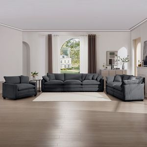 Divano Componibile a 3 Pezzi Confortevole e Oversize, Un Divano Singolo e Due Divani a Due Posti per Soggiorno - Product Image 2