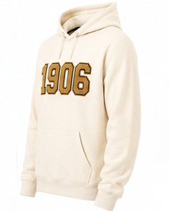 Sudadera con Capucha y Cuello Redondo, 100% Algodón, para Invierno, con Diseño de Letras Griegas Bordadas y Doble Bolsillo - Product Image 3
