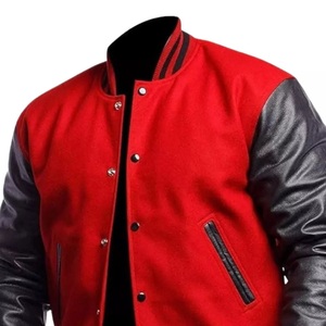 Custom Manufacturer's Vintage <b>Winter</b> Fall Letterman <b>Jacket</b> for Men Stand Collar <b>Leather</b> Baseball Varsity <b>Jacket</b> - Product Image 3