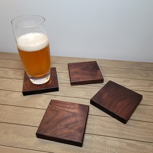 Wood Coaster Set Square Table <b>Mats</b> Rustic Drink Coasters Wooden <b>Cup</b> Pads for Home Bar Cafe - Product Image 2