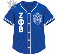 Maillot de baseball Zeta Phi Beta bleu royal, impression par sublimation, broderie, maillot de baseball respirant en polyester pour femme