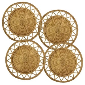 Assiette de présentation en rotin de qualité supérieure, écologique, tressée à la main, ronde, pour restaurant et décoration intérieure - Product Image 1