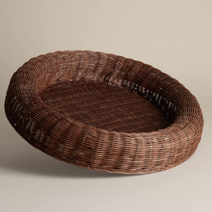 Bandeja Redonda de Mimbre Tejido Marrón Oscuro, Cesta Plana de Ratán para Pan y Frutas, Plato Decorativo para Mesa de Centro, Set al por Mayor - Product Image 5