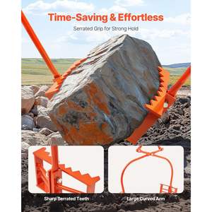 Pince à bûches en acier robuste de 24 pouces, capacité de levage de 1100 lb, grappin à bûches pivotant, conception à griffes dentelées, construction de chaîne facile, lève-bûches - Product Image 3