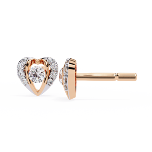 <b>Heart</b> Cut Lab Grown Diamond <b>Earrings</b> Gold Plated Jewelry White Diamond Stud <b>Earrings</b> for Wedding Party Gift - Product Image 6