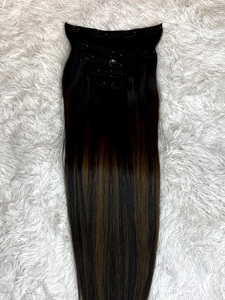 100% brut vierge naturel vietnamien Remy Extensions de cheveux humains Super Double dessiné dentelle Clip Bundle mis en évidence vague Style génie - Product Image 5