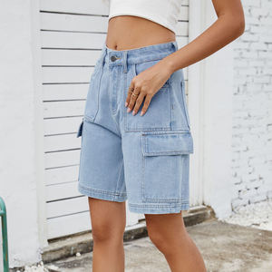 Shorts de Mezclilla para Mujer al por Mayor, Shorts de Tela de Mezclilla Ligera, Shorts de Mezclilla Casuales de Verano, Empaque Personalizado - Product Image 4