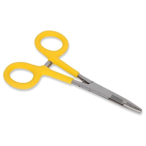 Pince de pêche jaune vif en acier inoxydable avec revêtement en caoutchouc, à mâchoires droites, type hémostatique, pour l'extraction profonde des hameçons - Product Image 1
