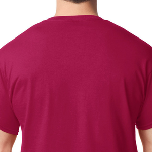 เสื้อยืดผู้ชาย ผ้าฝ้าย แขนสั้น คอกลม สวมใส่สบาย แฟชั่นเรียบง่าย สีแดง - Product Image 4
