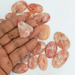 Lote de Cabujones de Piedra del Sol Naranja Natural, 15-30mm, Pulidos, Piedras Preciosas Sueltas para Joyería, Venta al Por Mayor - Product Image 5