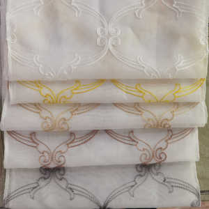 CC-21-175 Offre Spéciale nouvelle mode 100% polyester rideau tissu pour salon tissé belles conceptions de broderie respirant - Product Image 1