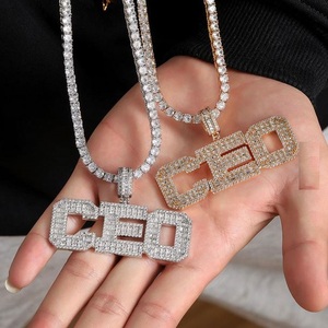 Colgante de Letra Personalizada con Nombre y Número, Estilo Hip Hop, con Incrustaciones de Diamantes Finos y Moissanita Certificada IGI, Engaste de Garra, de Lujo, con Detalles Brillantes - Product Image 4