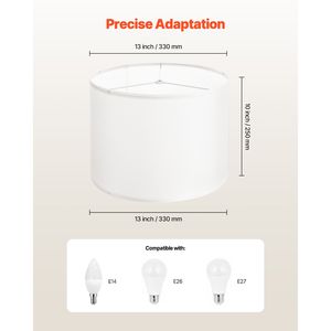 Abat-jour en lin de taille moyenne, 13 pouces en haut x 13 pouces en bas x 10 pouces de haut, abat-jour de remplacement pour lampes de maison et de table, Flo Lighting - Product Image 4