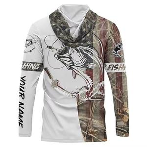 Sudadera con Capucha Deportiva Ligera con Logotipo Frontal Personalizado, Diseño en Blanco, Spandex/Algodón, UPF 50, Transpirable, de Secado Rápido, para Pesca - Product Image 3