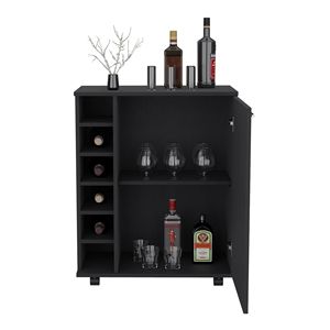 Carrello Bar con Cantinetta Integrata e Armadietto Spazioso con Ruote Scorrevoli, Set per Servizio Bevande - Product Image 5