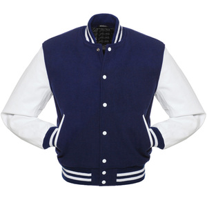 Wholesale 2026 Oem Blank Leather Sleeves Wool Body 24oz Varsity Jackets Wool Body Baseball Uniform Jacket - Product Image 2