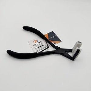 Pince à presser professionnelle pour extensions de cheveux, en acier inoxydable noir mat, personnalisable avec le nom de la marque, outils pour extensions de cheveux - Product Image 4