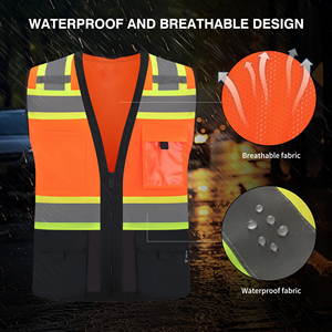 Premium Quality Safety Vest High Visibility Reflective Material For Industrial Safety Compliance <b>Construction</b> Site <b>Working</b> Gear - Product Image 5