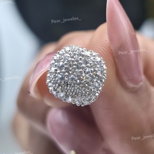 925 <b>Sterling</b> <b>Silver</b> Moissanite Diamond Iced Out Round <b>Stud</b> <b>Earrings</b> Mens Hip Hop Luxury Bling Handmade Setting Gift Jewelry <b>Sets</b> - Product Image 4
