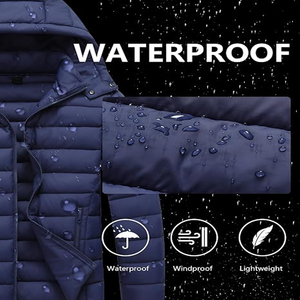 Men’s Casual Padded Winter Jacket <b>Warm</b> Lightweight Quilted Outdoor Coat with Full Front Zip and Functional Pockets - Product Image 5