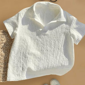Col en V ouvert sans boutons. Minimaliste, luxe discret, coupe décontractée à épaules tombantes avec ourlet droit - Product Image 5
