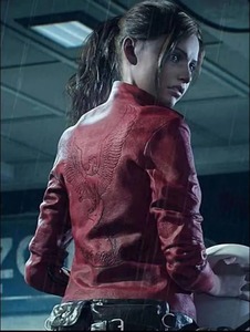 Burgundy Red Sheep Leather Jacket, Angel <b>Wings</b> Made In Heaven Embroidery, <b>Halloween</b> Cosplay Costume - Product Image 5