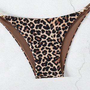Women’s Custom Leopard Print Bikini Set Pearl Hardware Jewelry Triangle Swimsuit Sexy Animal Print Beachwear 2026 - Product Image 6