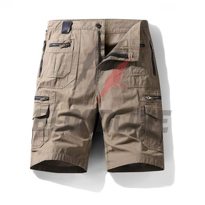 BLOODLINE INTERNATIONAL Short cargo pour homme, taille mi-haute, fermeture élastique, séchage rapide, tissu enduit PU, short décontracté, camouflage - Product Image 1