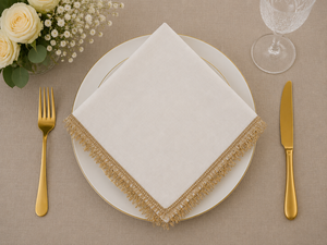 <b>Linen</b> Fringed <b>Cloth</b> Napkin Square Dinner <b>Table</b> Napkin for Wedding Restaurant Event - Product Image 2