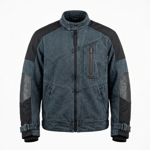 Chaqueta de Motociclista para Hombre, Estilo Vintage, Lavada, con Parches de Cuero, Protectora, para Motociclismo, Ropa de Calle, Abrigo Personalizado - Product Image 1