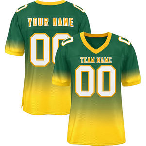 Fabricant de maillots de football américain haut de gamme, maille polyester, impression DTF, séchage rapide, évacuation de l'humidité, nom d'équipe personnalisé, OEM - Product Image 1