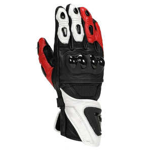 Gants de moto en cuir respirants et ajustables à doigts entiers avec fermeture à cordon pour les motocyclistes unisexes - Product Image 2