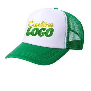 OEM 2026 New Arrival Custom Logo Embroidered Trucker <b>Hat</b> Green White Mesh Adjustable Unisex Casual Spring Summer 5-Panel <b>Cap</b> - Product Image 4